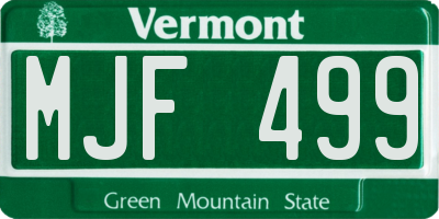 VT license plate MJF499