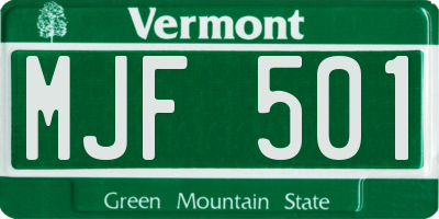 VT license plate MJF501