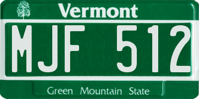 VT license plate MJF512