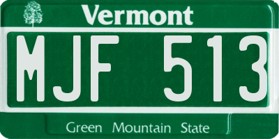 VT license plate MJF513