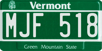VT license plate MJF518