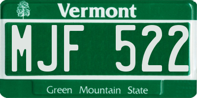 VT license plate MJF522