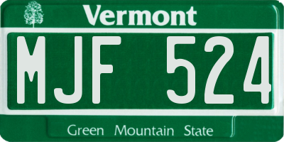 VT license plate MJF524