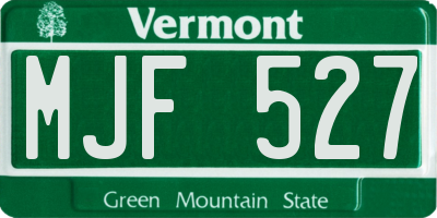 VT license plate MJF527