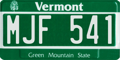 VT license plate MJF541