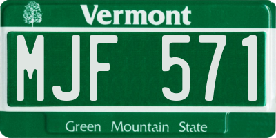 VT license plate MJF571