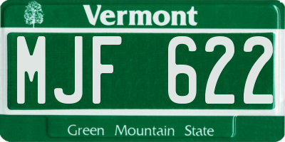 VT license plate MJF622