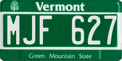 VT license plate MJF627