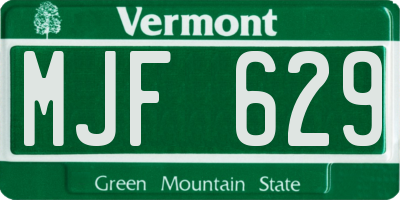 VT license plate MJF629