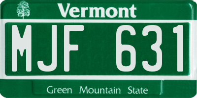 VT license plate MJF631