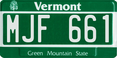 VT license plate MJF661
