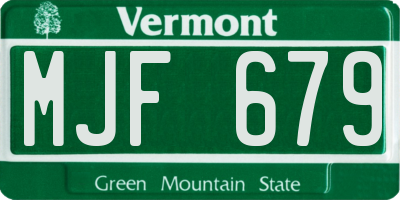 VT license plate MJF679
