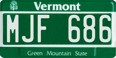 VT license plate MJF686