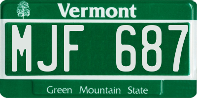 VT license plate MJF687