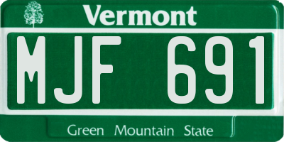 VT license plate MJF691