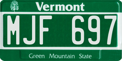 VT license plate MJF697