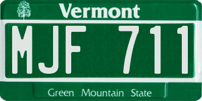 VT license plate MJF711