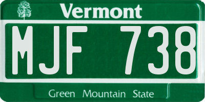 VT license plate MJF738