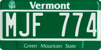 VT license plate MJF774