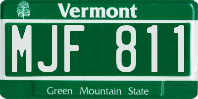 VT license plate MJF811