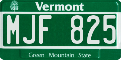 VT license plate MJF825