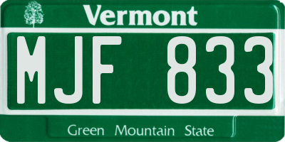 VT license plate MJF833