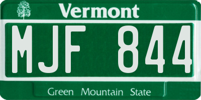 VT license plate MJF844
