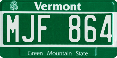 VT license plate MJF864