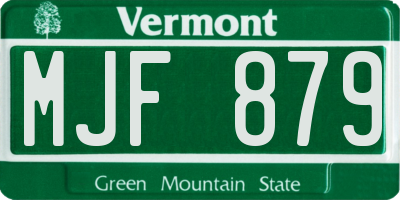 VT license plate MJF879