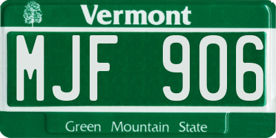 VT license plate MJF906