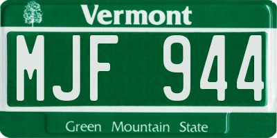 VT license plate MJF944