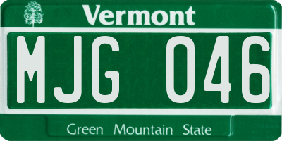 VT license plate MJG046
