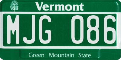 VT license plate MJG086