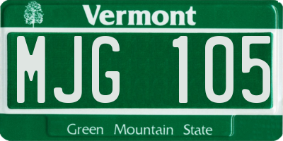 VT license plate MJG105