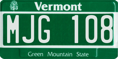 VT license plate MJG108