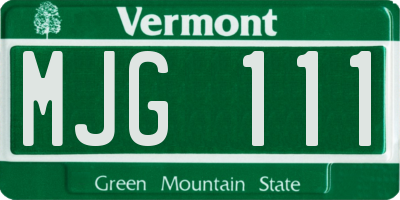 VT license plate MJG111