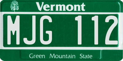 VT license plate MJG112