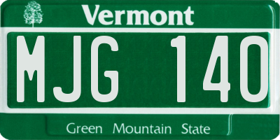 VT license plate MJG140