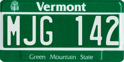 VT license plate MJG142
