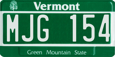 VT license plate MJG154