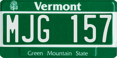 VT license plate MJG157