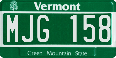 VT license plate MJG158