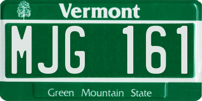 VT license plate MJG161