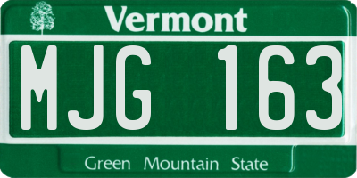 VT license plate MJG163