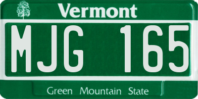VT license plate MJG165