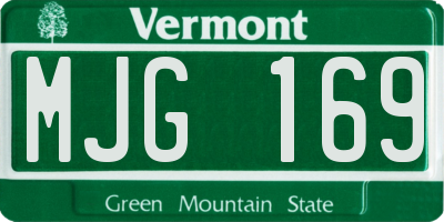 VT license plate MJG169