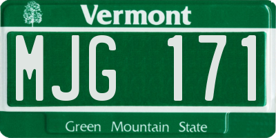 VT license plate MJG171