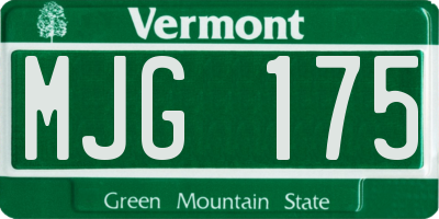 VT license plate MJG175