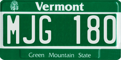 VT license plate MJG180