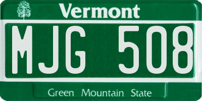 VT license plate MJG508